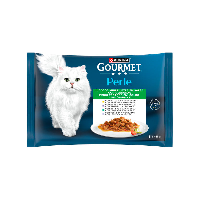 Gourmet Purina Gat Perle Verdures/Xai (4un) Imatge principal del producte