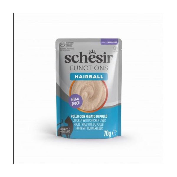 Schesir Functions Hairball Pollo e Hígado de Pollo Mousse 70 g