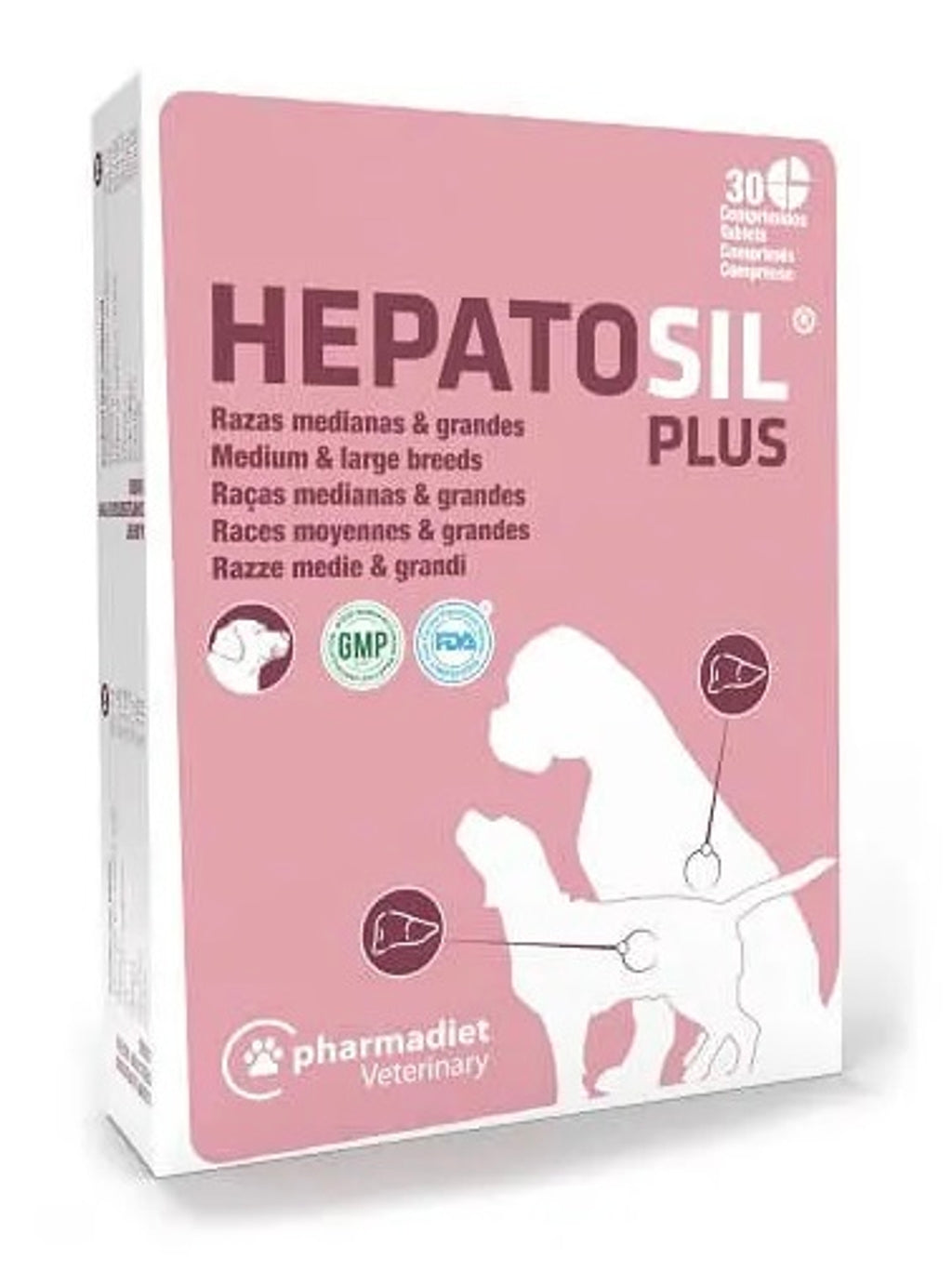 Hepatosil Plus gossos mitjans i grans 30cp Imatge principal del producte