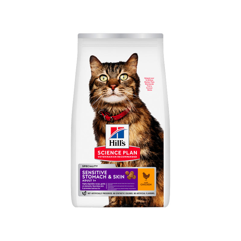 Hill's Sensitive Stomach & Skin Pollo pienso para gatos Imagen principal del producto