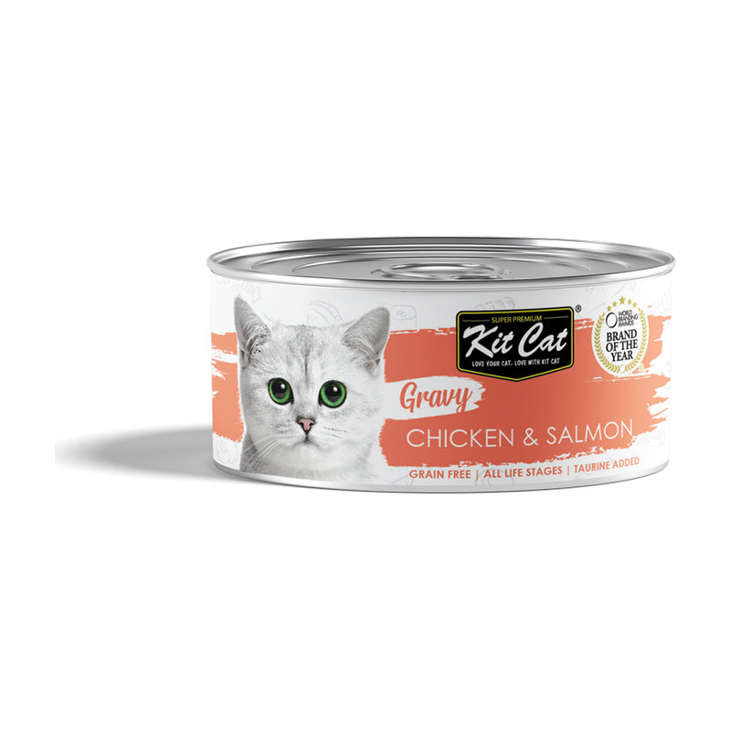 Kit Cat Gravy pollo y salmón en salsa para gatos 70 g