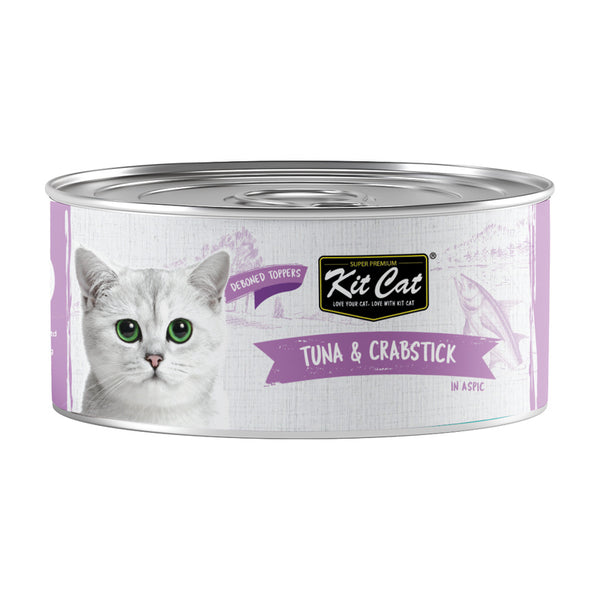Kit Cat Toppers atún y cangrejo en gelatina para gatos 80 g