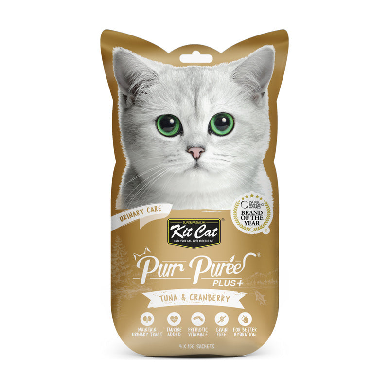 Kit Cat PurrPuree Plus Urinary Care atún snack cremoso para gatos 4 × 15 g
