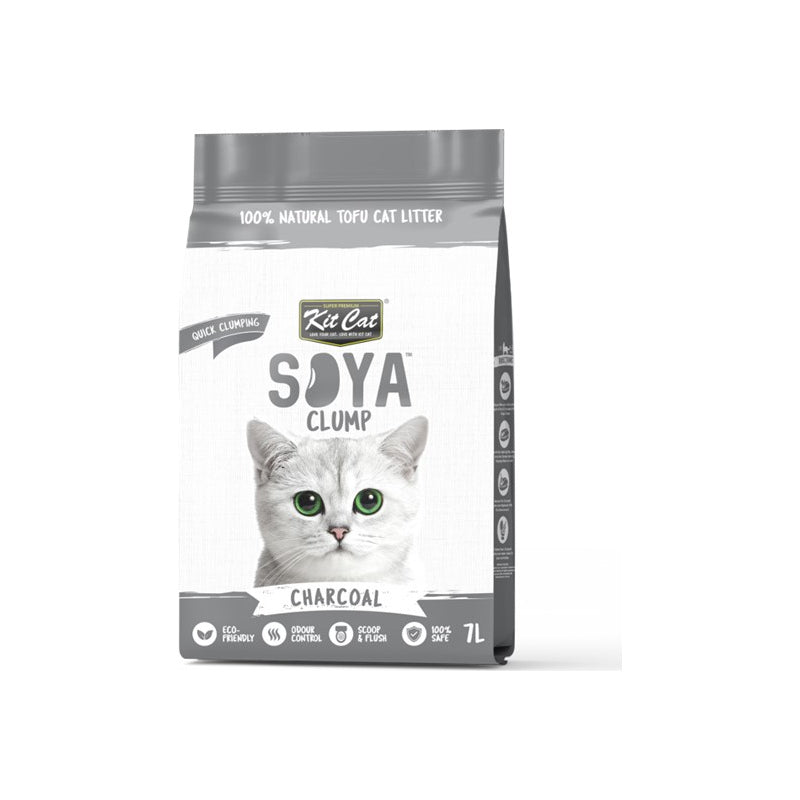Kit Cat Soya Clump Charcoal arena vegetal de soja para gatos 7 L