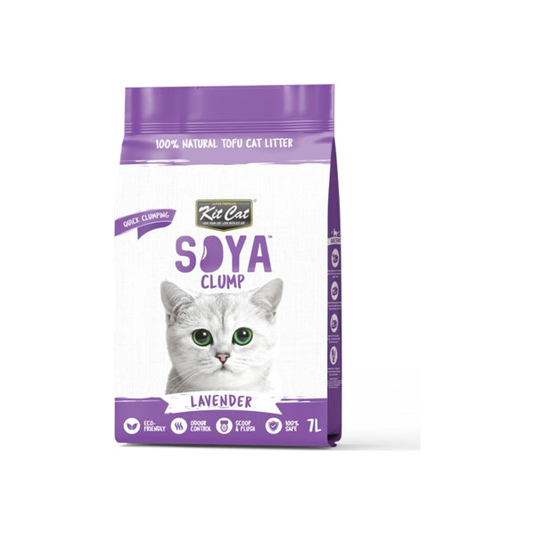 Kit Cat Soya Clump Lavender arena vegetal de soja para gatos 7 L