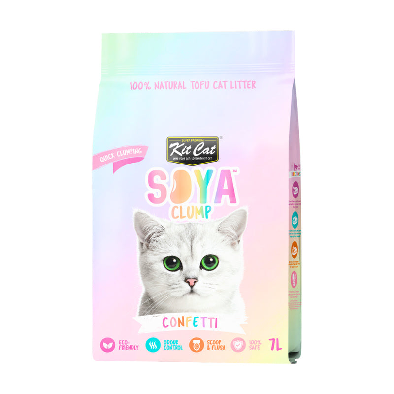 Kit Cat Soya Clump Confetti arena vegetal de soja para gatos 7 L