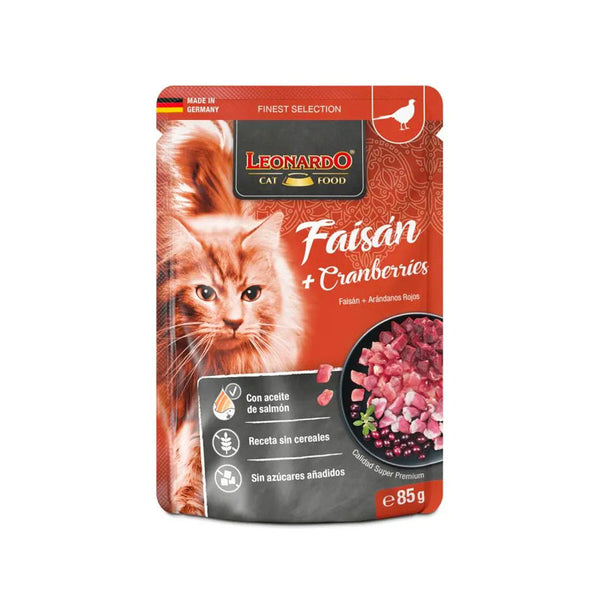 Leonardo Menu Faisan y arándano Rojo Pouch para gatos