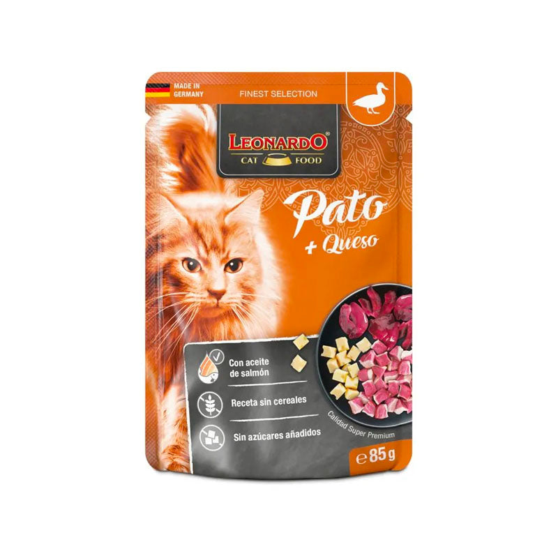 Leonardo Menu Pato y queso Pouch para gatos