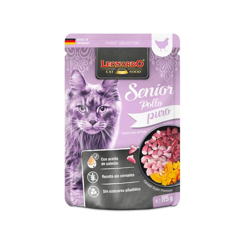 Leonardo Puro senior con pollo Pouch para gatos