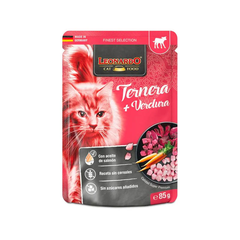Leonardo Menu Ternera y legumbres Pouch para gatos