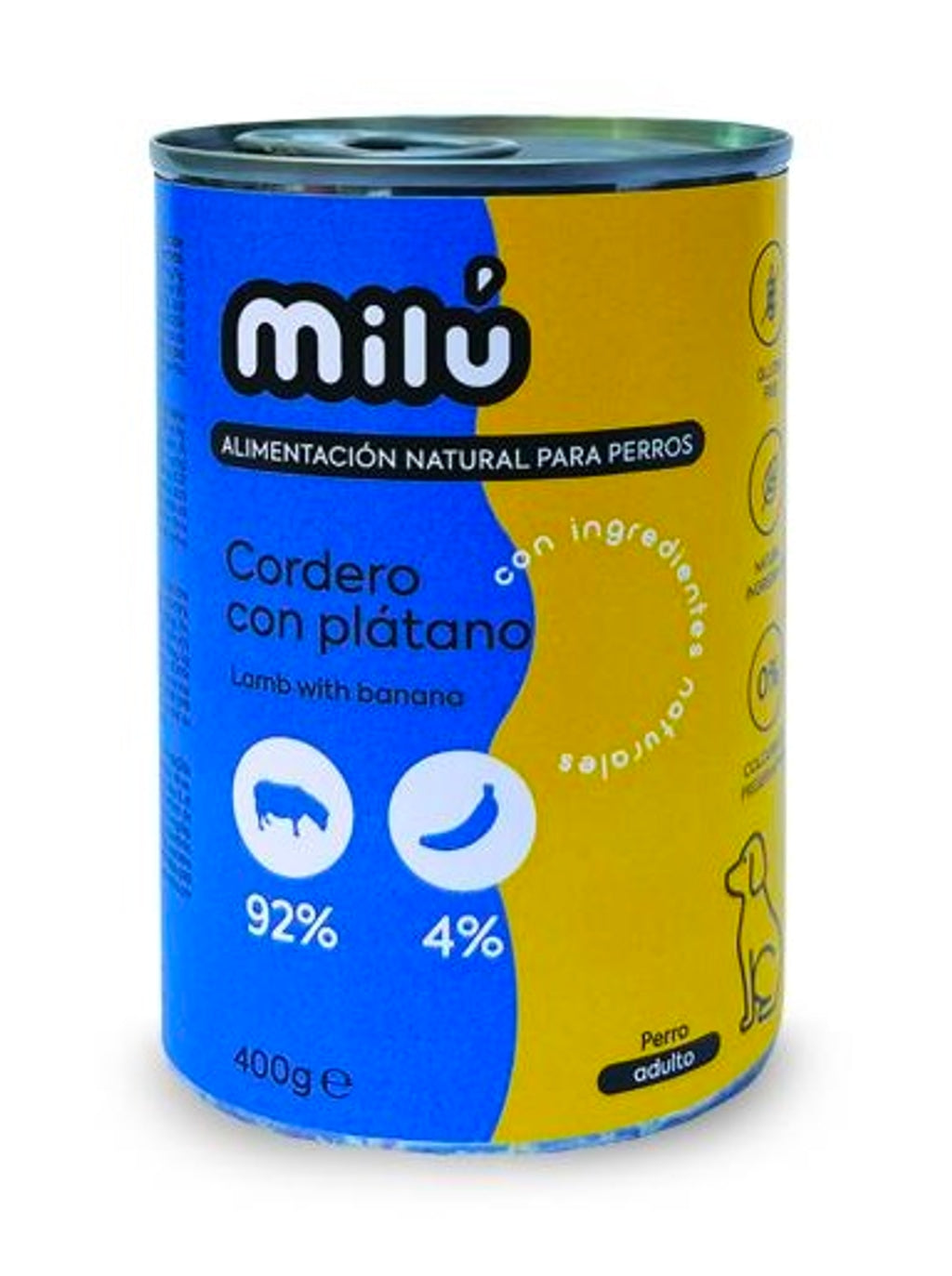 perro cordero plátano 400gr