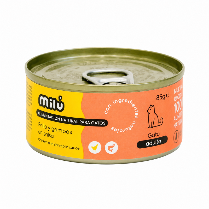 Milu Pollo y Gambas en Salsa para Gatos Adultos 80 g
