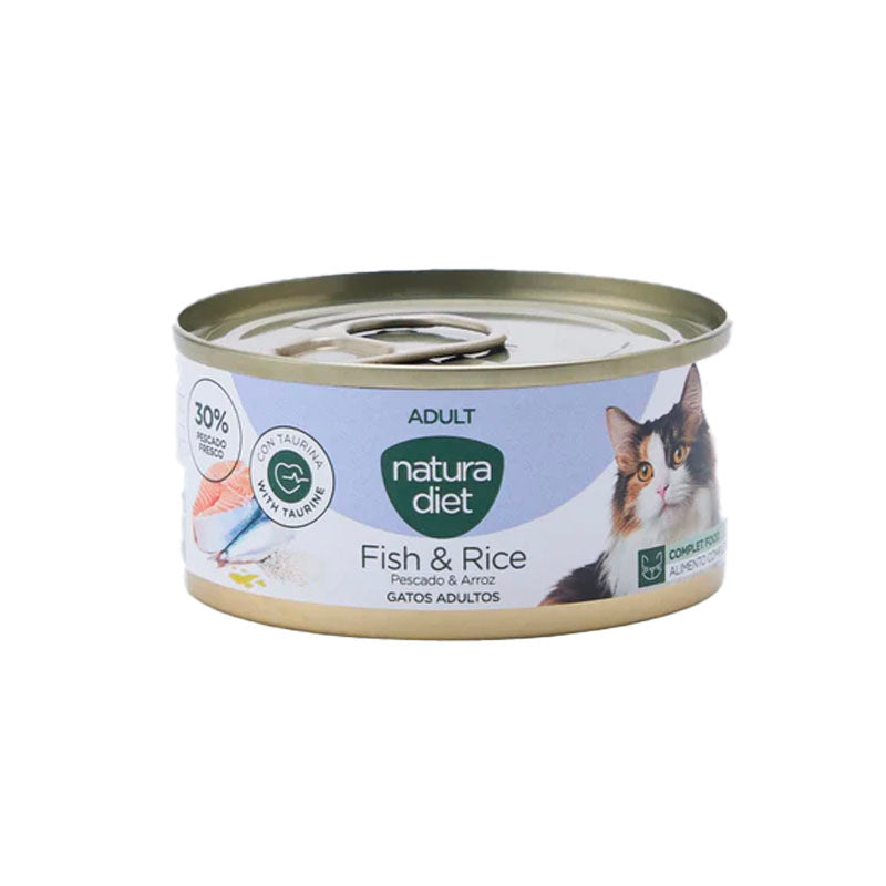 Natura Diet Peix i arròs llauna per a gats
