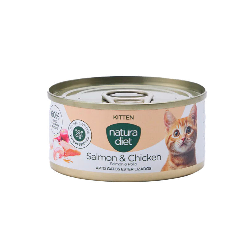 Natura Diet Kitten Salmó i pollastre llauna per a gatets
