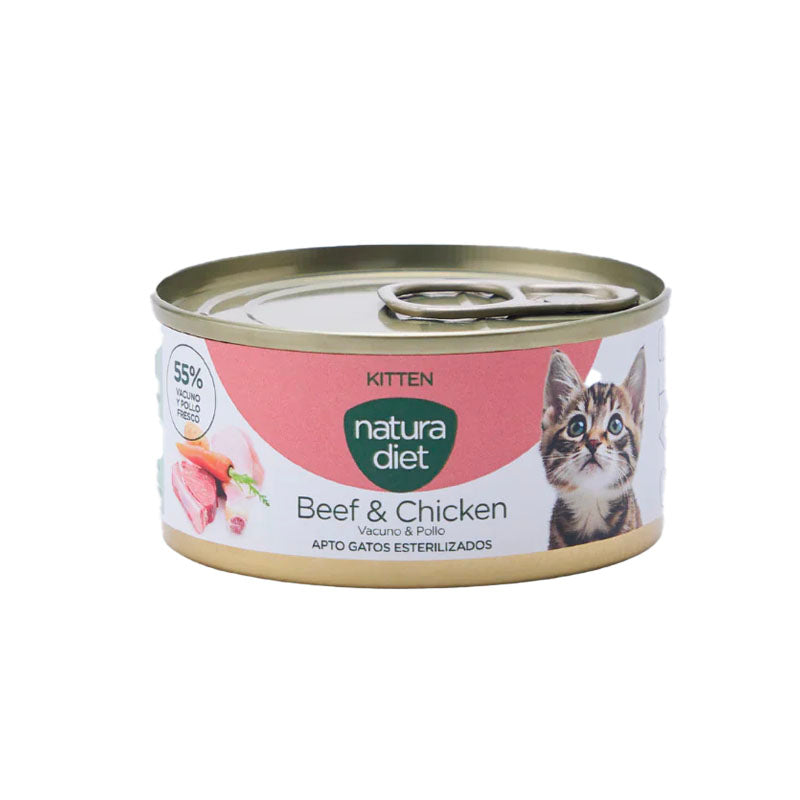 Natura Diet Kitten Ternera y pollo lata para gatitos Imagen principal del producto
