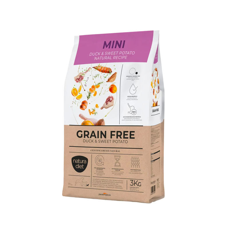 Natura Diet Grain Free Mini Pato y patata pienso para perros Imagen principal del producto