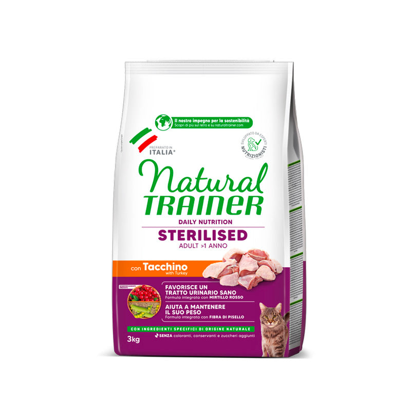 Natural Trainer Sterilised con pavo pienso para gatos