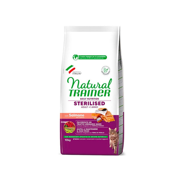 Natural Trainer Sterilized con salmón pienso para gatos