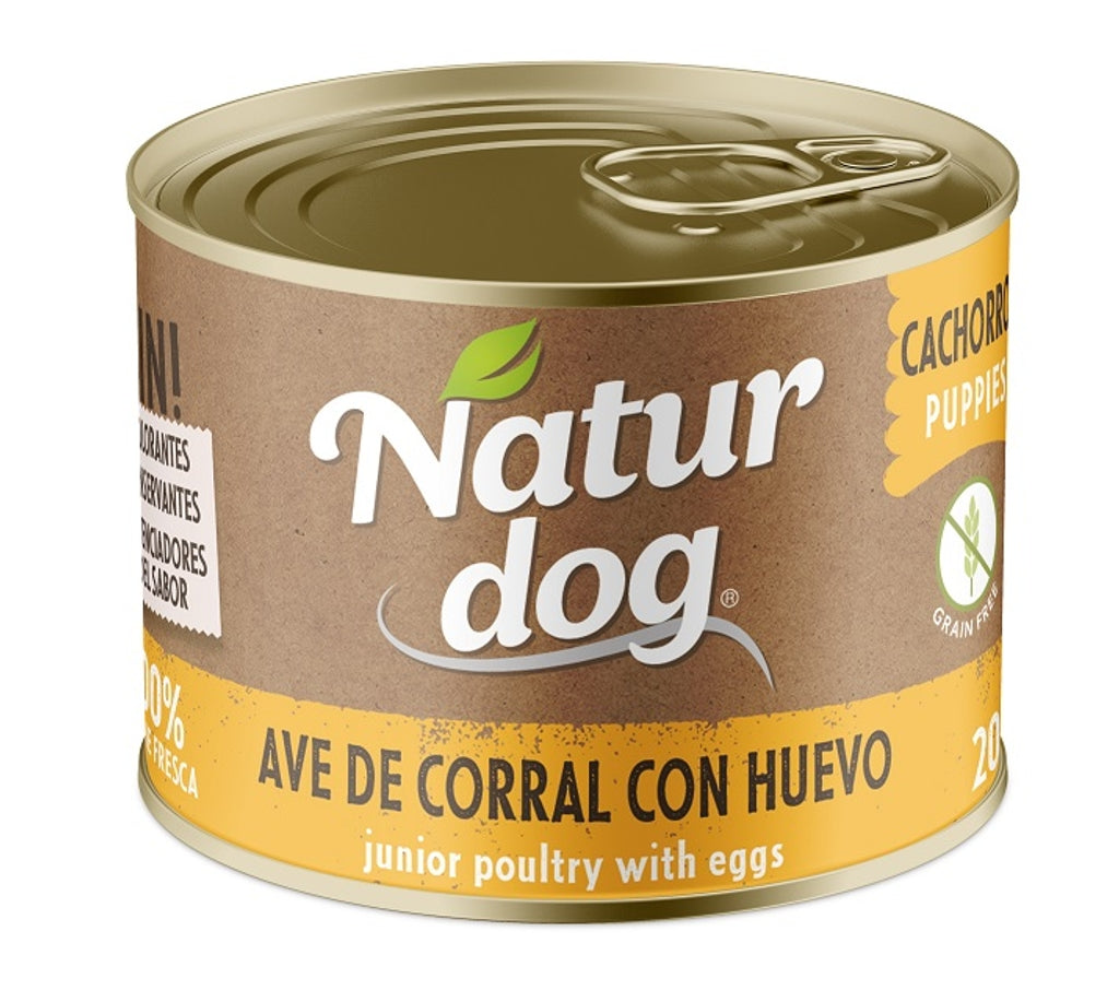 perro lata junior ave de corral y huevo 200gr