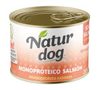 perro lata salmón
