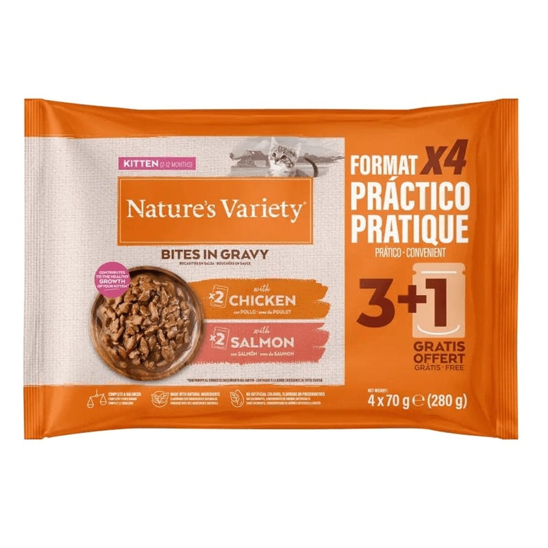 bocaditos kitten multipack pollestre salmó 4x70 g Imatge principal del producte