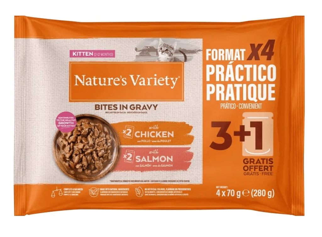 bocaditos kitten multipack pollastre salmó 4x70 g