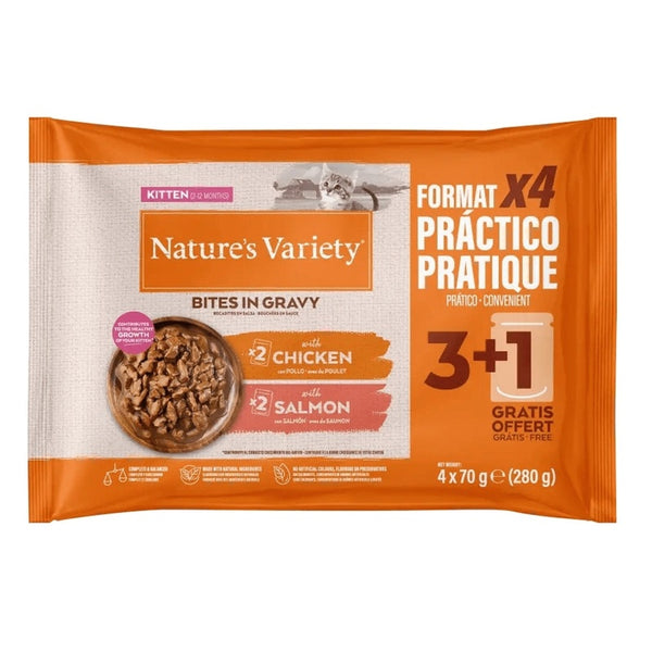 bocaditos kitten multipack pollo salmón 4x70gr