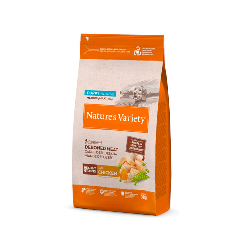 Nature's Variety Healthy Grains Medium Maxi Puppy con pollo pienso para cachorros
