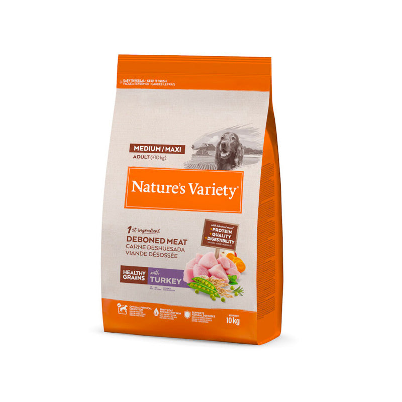 Nature's Variety Healthy Grains Medium Maxi amb gall dindi pinso per a gossos