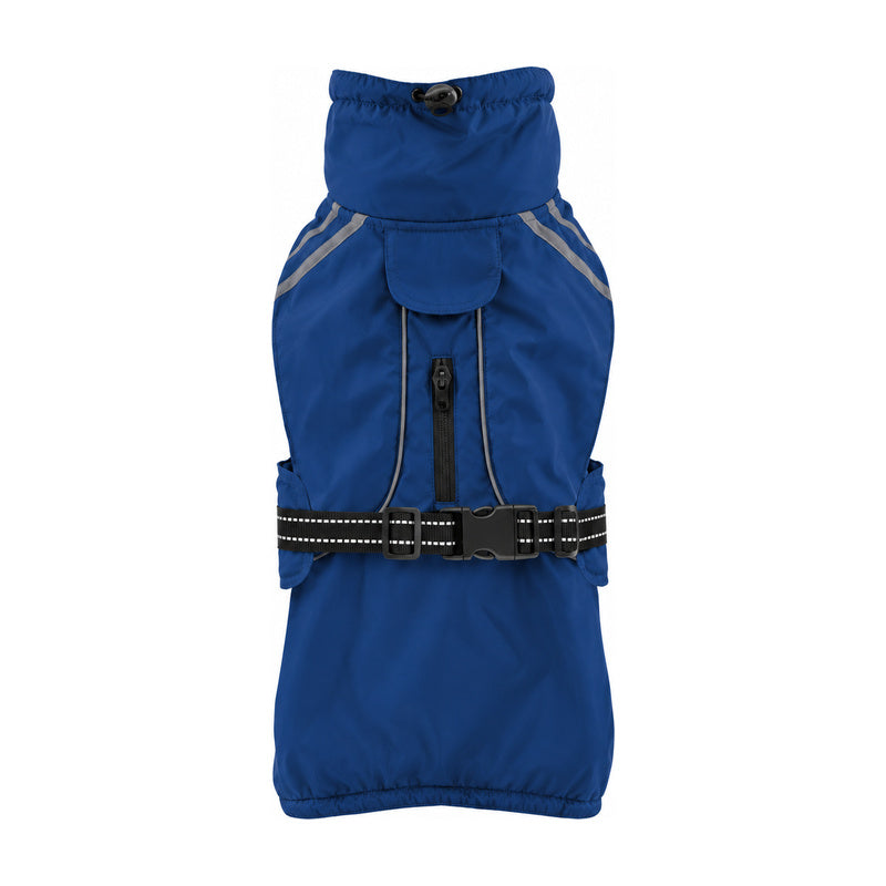 Nayeco Impermeable Active Azul, prenda sola sobre fondo blanco