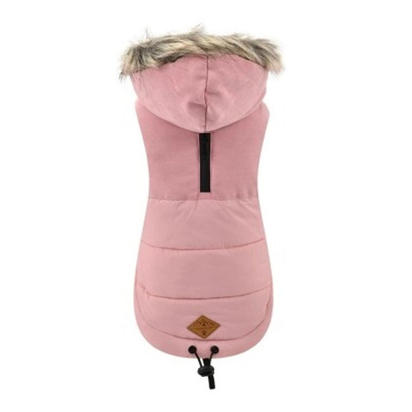 chaqueta con capucha canada rosa