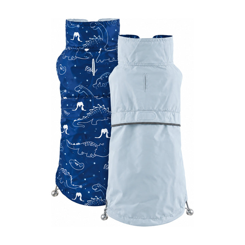 Nayeco Impermeable Reversible Dinoaventura, prenda sola sobre fondo blanco