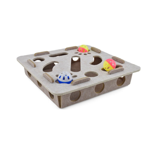 Nayeco Laberinto con dos pelotas para gatos 29,5 × 29,5 × 6 cm