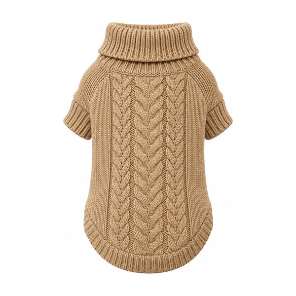Nayeco Jersey Punto Trenza Beige, prenda sola sobre fondo blanco