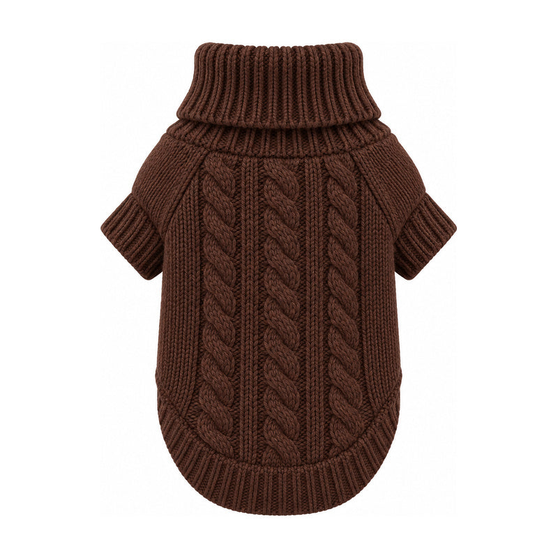 Nayeco Jersey Punto Trenza Chocolate, prenda sola sobre fondo blanco