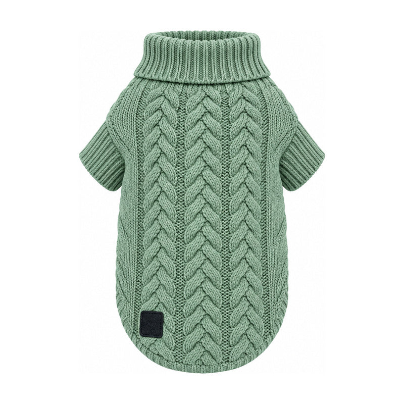 Nayeco Jersey Punto Trenza Verde Océano, prenda sola sobre fondo blanco