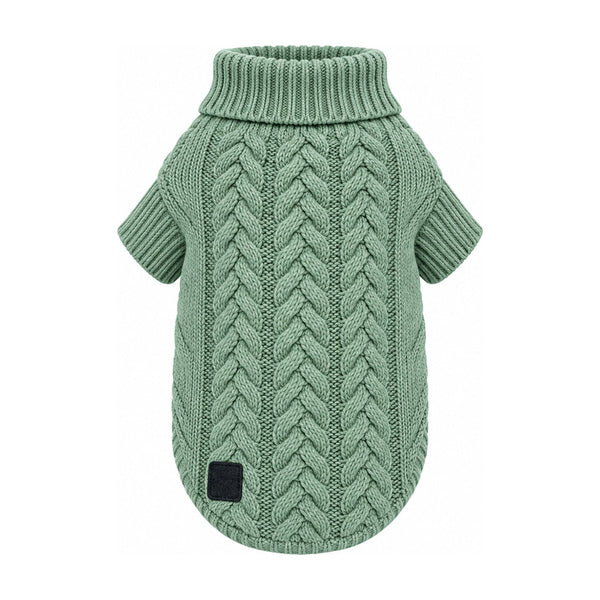 Nayeco Jersey Punto Trenza Verde Océano, prenda sola sobre fondo blanco