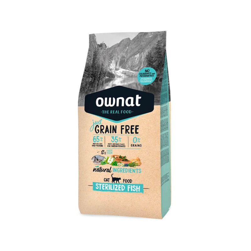 Ownat Just Grain Free Sterilised Fish pienso para gatos Imagen principal del producto