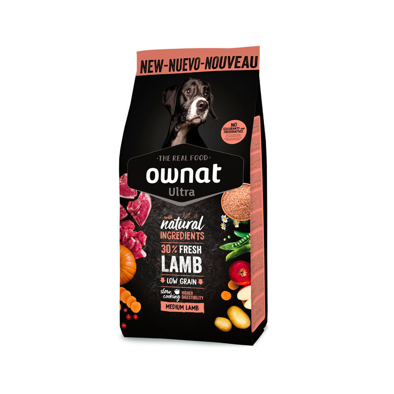 Ownat Ultra Medium Lamb pinso per a gossos