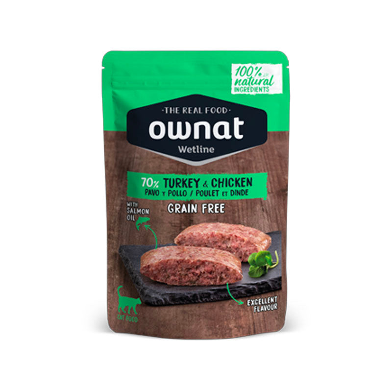Ownat Wetline con pavo y pollo para gatos
