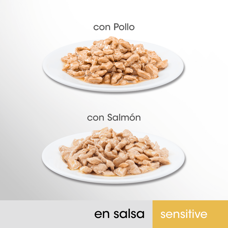 gato pollo y salmón 4x85gr