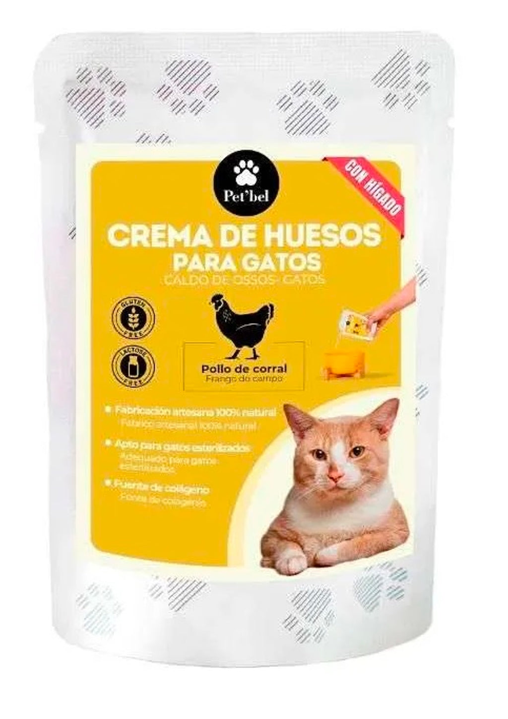 Crema de huesos de pollo para gato 100ml