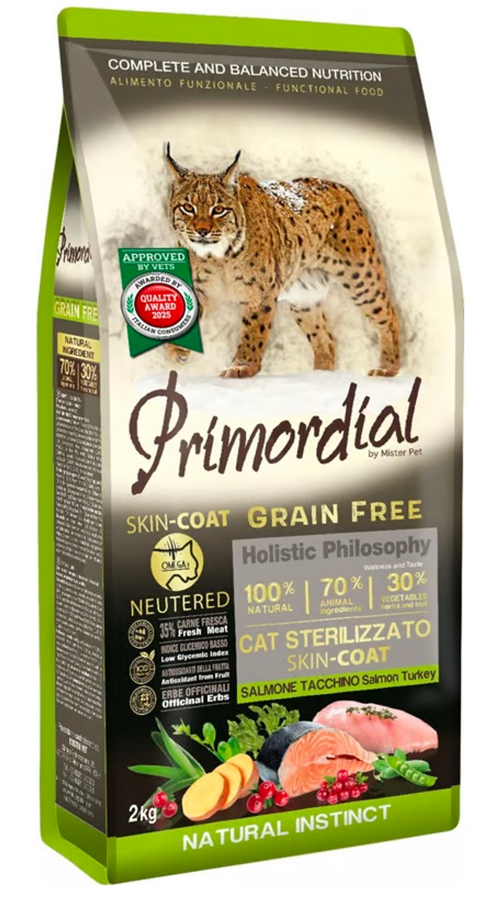 gato esterilizado piel y pelaje salmón y pavo 2 kg Imagen principal del producto