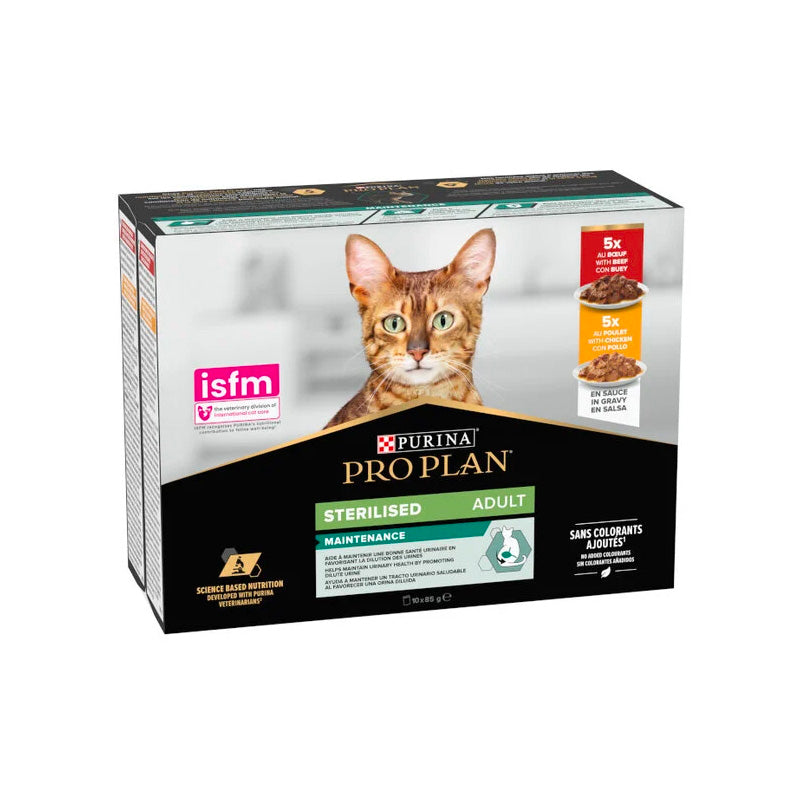Pro Plan Adult Maintenance con pollo y buey Pouches para gatos