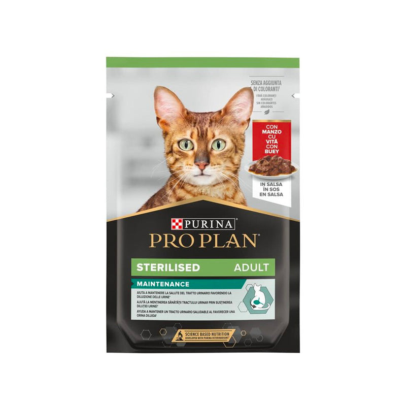 Pro Plan Sterilised Maintenance con buey Pouch para gatos