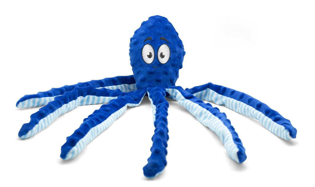 pulpo de peluix amb sonajero blau 45 cm
