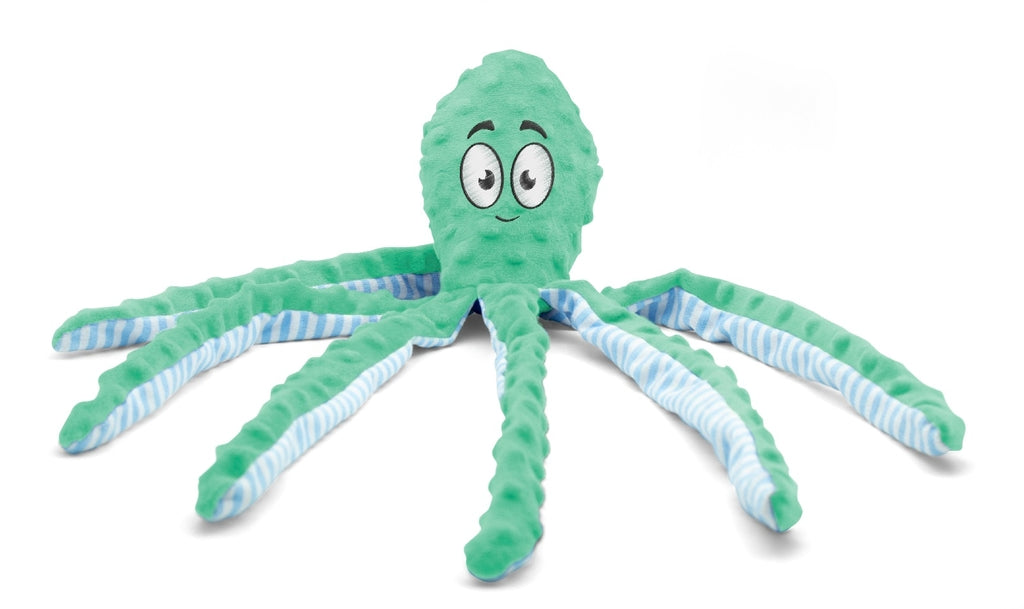 pulpo de peluche con sonajero verde 45cm