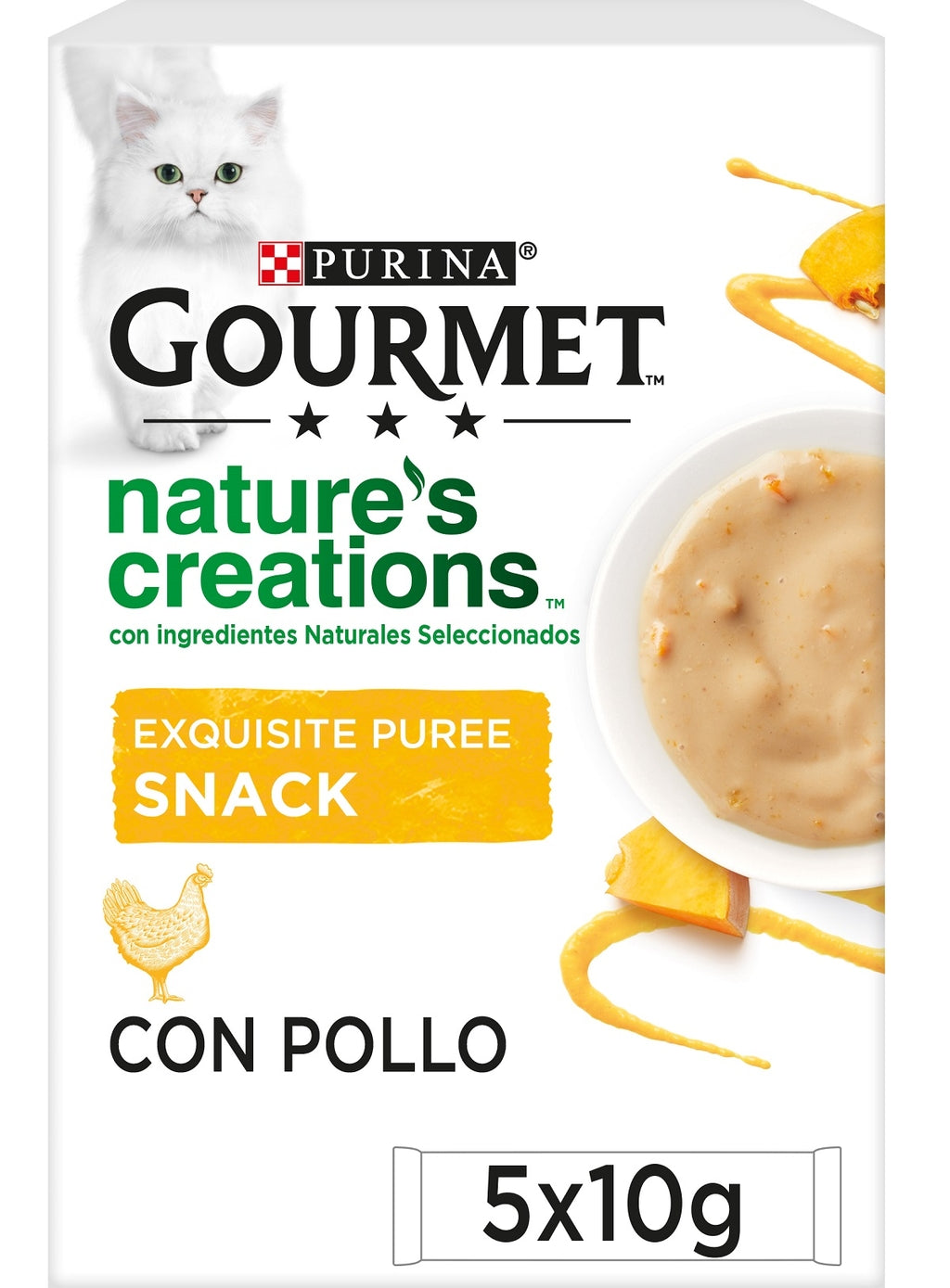 gat nature's puree pollastre 5x10 g