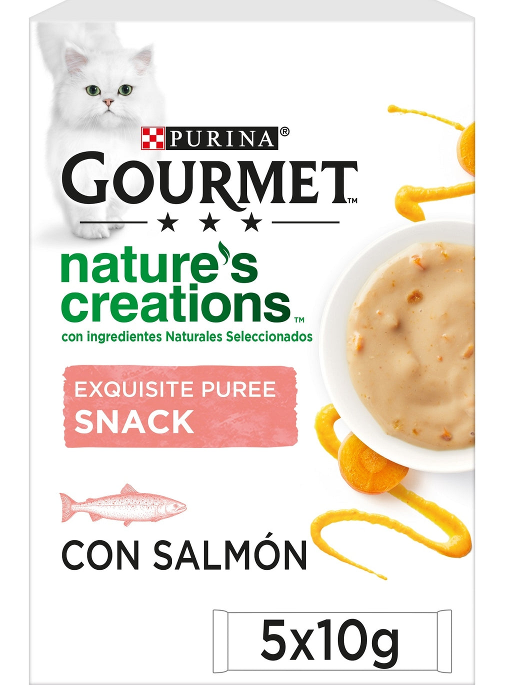 gato nature's puree salmón 5x10gr