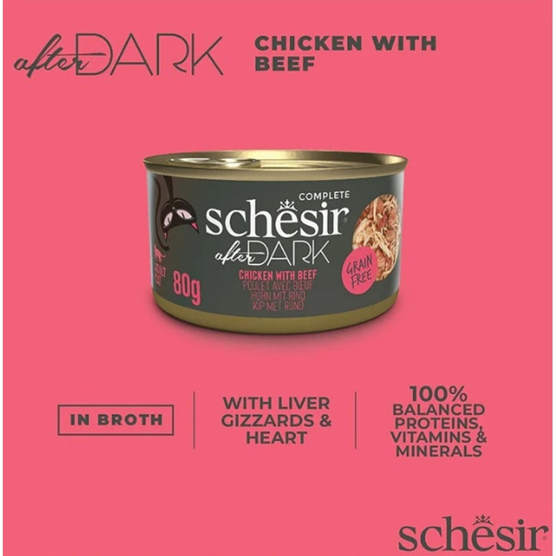 gato After Dark GF filetes pollo y ternera lata 80